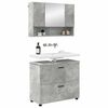 vidaXL Badezimmerm&ouml;bel-Set 2 pcs Beton Grau Sperrholz und Metall