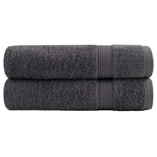 vidaXL Premium Badet&uuml;cher SOLUND 2 Stk. Anthrazit 100x150 cm 600 g/m&sup2;