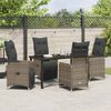 vidaXL Garten Essgruppe mit Kissen 5 pcs Grau Poly Rattan