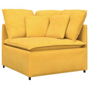 vidaXL Modulares Sofa Eckmodul mit Kissen Hellgelb 100 cm