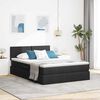 vidaXL Bett mit Stauraum und LED mit LED Schwarz 140 x 190 cm Stoff