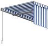vidaXL Markise Manuell Einziehbar mit Rollo 3,5x2,5m Blau & Wei&szlig;