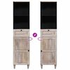 vidaXL Badezimmerschrank mit Regal Wei&szlig; 38 x 33 x 160 cm Holzwerkstoff