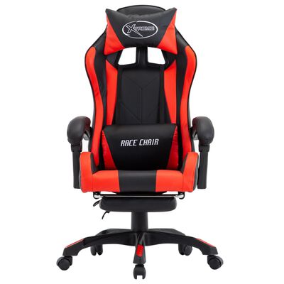 vidaXL Gaming-Stuhl mit Fußstütze Rot und Schwarz Kunstleder