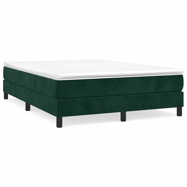 vidaXL Boxspringbettgestell Dunkelgr&uuml;n 140x200 cm Samt