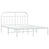 vidaXL Bettgestell mit Kopfteil Metall Wei&szlig; 140x190 cm