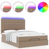 vidaXL Ottoman-Bett mit Matratze & LEDs 140x200cm Kunstleder