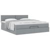vidaXL Ottoman-Bett mit Matratze Hellgrau 200x200 cm Stoff