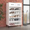 vidaXL Schuhschrank Hochglanz-Wei&szlig; 60x35x105 cm Holzwerkstoff