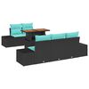 vidaXL Garten Essgruppe 6 stk. 5-Sitzanzahl Schwarz und Teal
