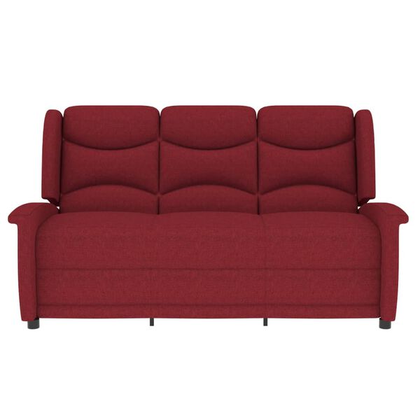 vidaXL 3-Sitzer Massagesessel Weinrot Stoff