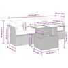 vidaXL 5tlg. Garten-Sofagarnitur mit Kissen Schwarz Poly Rattan Akazie