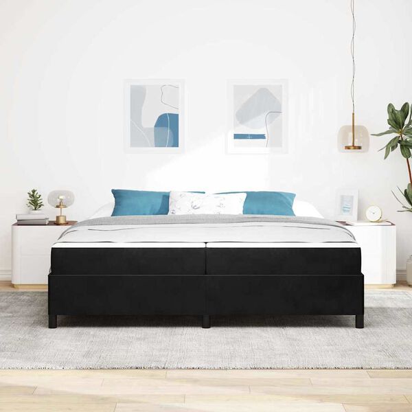 vidaXL Bettrahmen mit Matratze Schwarz 200 x 200 cm Stoff