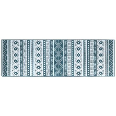 vidaXL Outdoor-Teppich Aquablau und Weiß 80x250 cm Beidseitig Nutzbar