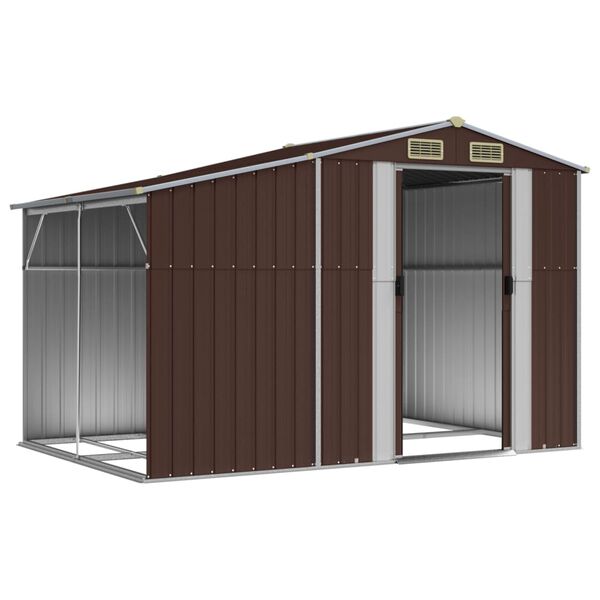 vidaXL Ger&auml;tehaus Braun 277x192,5x179 cm Verzinkter Stahl