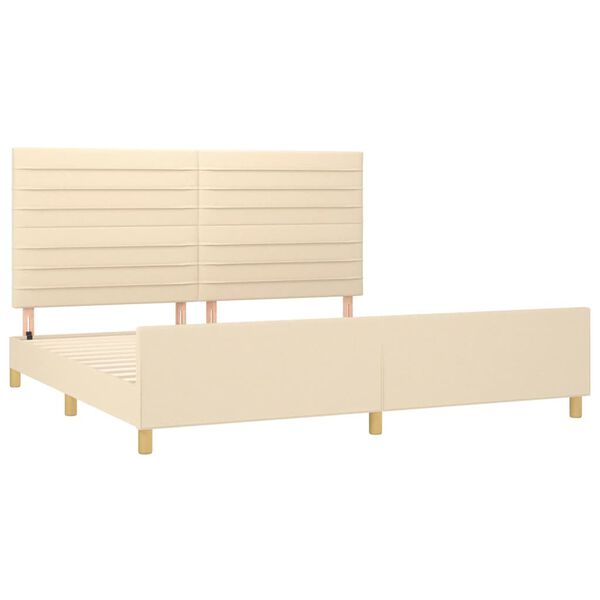 vidaXL Bettgestell ohne Matratze Creme 200x200 cm Stoff