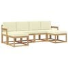 vidaXL Outdoor-Sofagarnitur 6 stk. 6-Sitzer Wei&szlig; und Creme Polyester