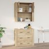 vidaXL Wandschrank Sonoma-Eiche 80x33x80 cm Holzwerkstoff