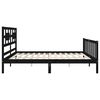vidaXL Massivholzbett mit Kopfteil Schwarz 200x200 cm