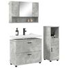 vidaXL Badezimmerm&ouml;bel-Set 3 pcs Beton Grau Sperrholz und Metall