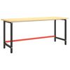 vidaXL Werkbankgestell Mattschwarz und Mattrot 180x57x79 cm Metall