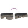 vidaXL 2-tlg. Garten-Sofagarnitur Halbrund Grau Poly Rattan