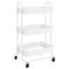 vidaXL 3-Etagen-Wagen Wei&szlig; 43x34x79 cm Stahl