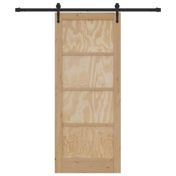 vidaXL Schiebetür ORKDAL Braun 83 x 202 cm Massives Kiefernholz