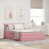 vidaXL Bett mit Stauraum und LED mit Matratze Rosa 140 x 200 cm Samt