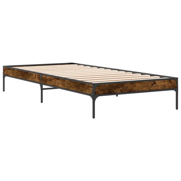 vidaXL Bettgestell R&auml;uchereiche 100x200 cm Holzwerkstoff und Metall