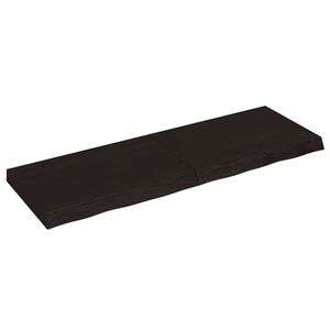 vidaXL Wandregal Dunkelbraun 120x40x(2-6)cm Massivholz Eiche Behandelt