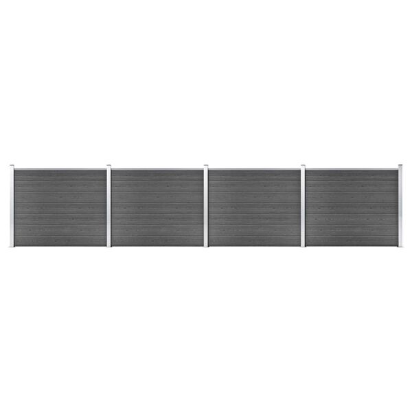 vidaXL Zaunelement Set WPC 699x146 cm Schwarz