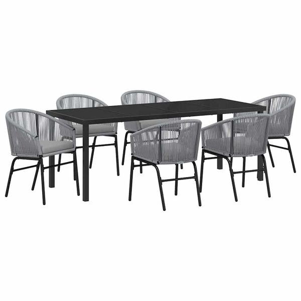 vidaXL Garten Essgruppe 7 pcs Anthrazit Pulverbeschichteter Stahl