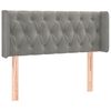 vidaXL Kopfteil mit Ohren Hellgrau 93x16x78/88 cm Samt