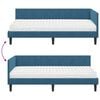vidaXL Eckbettgestell mit Matratze mit Matratze 2 pcs Blau Samt