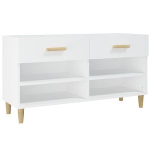 vidaXL Schuhschrank Wei&szlig; 102x35x55 cm Holzwerkstoff