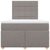 vidaXL Boxspringbett mit Matratze Taupe 120x190 cm Stoff