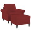 vidaXL Sessel mit Hocker Weinrot 60 cm Stoff