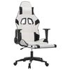 vidaXL Gaming-Stuhl mit Massage & Fu&szlig;st&uuml;tze Wei&szlig; & Schwarz Kunstleder