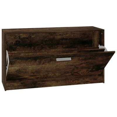 vidaXL Schuhbank Räuchereiche 80x24x45 cm Holzwerkstoff