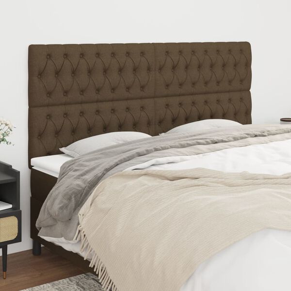 vidaXL Kopfteil Dunkelbraun 180 x 7 x 118/128 cm Stoff