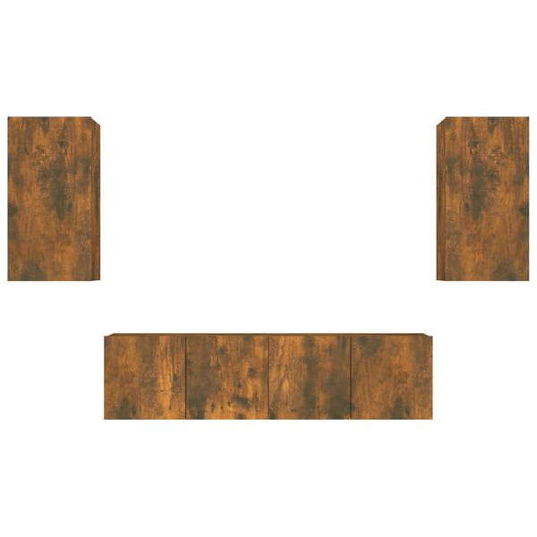 vidaXL 4-tlg. TV-Schrank-Set R&auml;uchereiche Holzwerkstoff