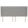 vidaXL Kopfteil mit Ohren Hellgrau 183x23x118/128 cm Stoff