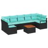 vidaXL Gartensofa-set 8 stk. Schwarz Poly-Rattan