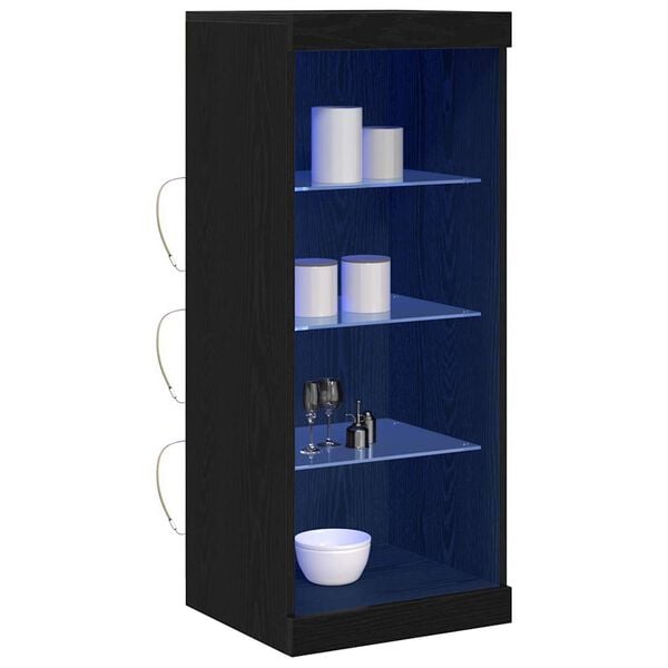 vidaXL LED-Sideboard Schwarz Eichen-Optik 41 x 37 x 100 cm