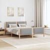 vidaXL Bettgestell Braun und hellgrau 150 x 200 cm Massivholz Kiefer