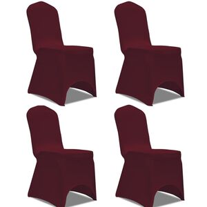 vidaXL Stretch Stuhlbezug 4 St&uuml;ck Bordeaux