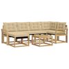 vidaXL Outdoor-Sofagarnitur 7 stk. 6-Sitzer Wei&szlig; und Beige