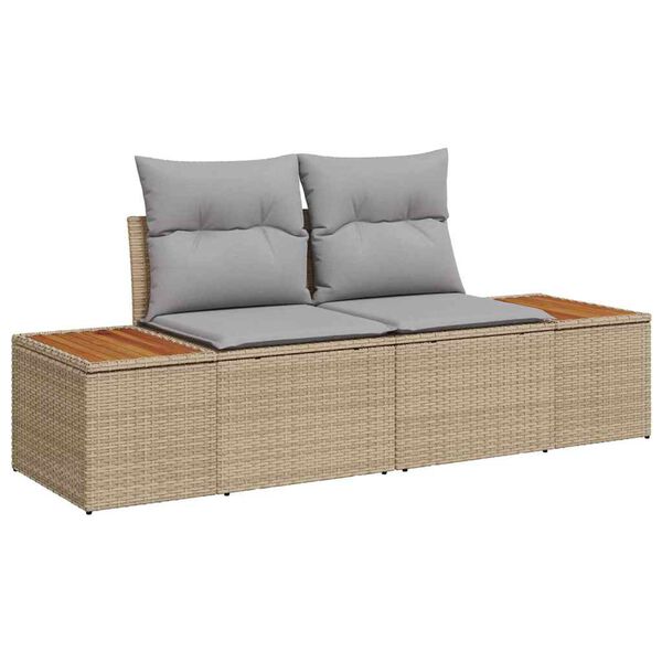 vidaXL Gartensofa-set mit Kissen 4 pcs Beige und Hellgrau Poly Rattan