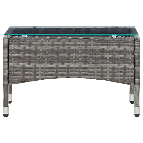vidaXL 2-tlg. Garten-Lounge-Set mit Auflage Poly Rattan Grau